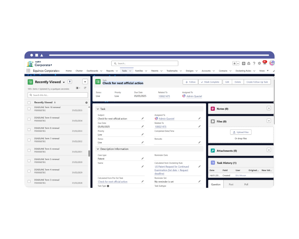 EQ Corporate+_Pre-set tasks & deadlines